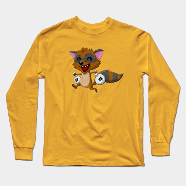 Raccoon Bandit Long Sleeve T-Shirt by joehavasy